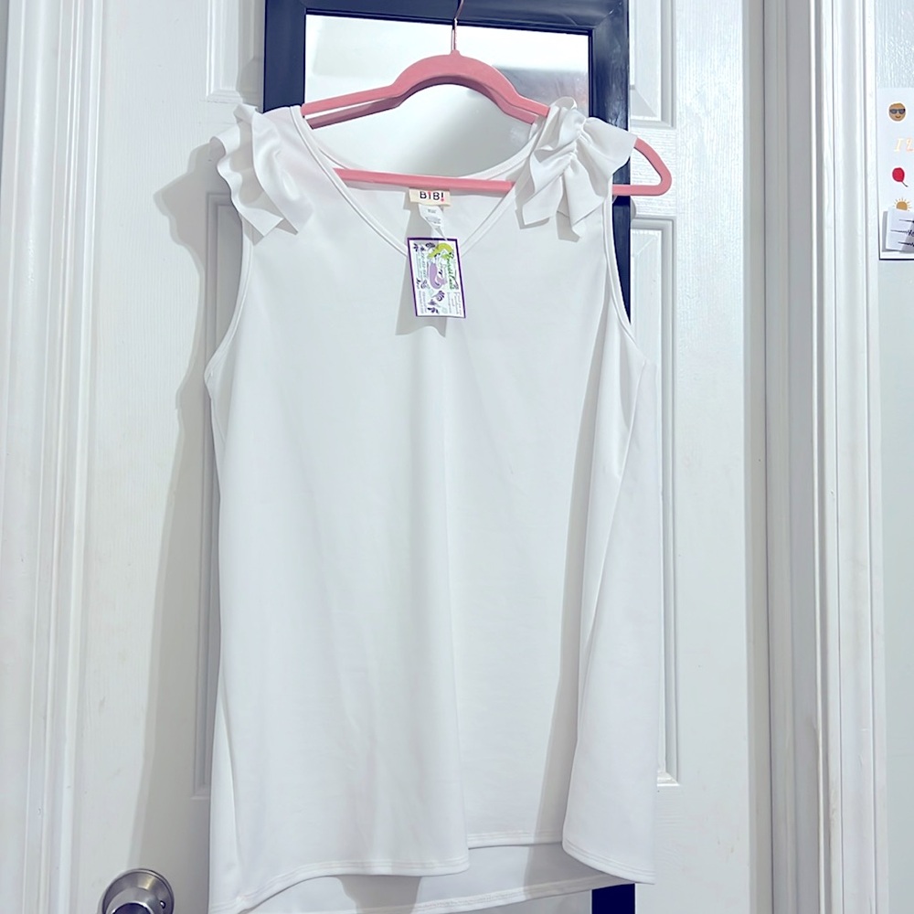 New white dress with ruffles